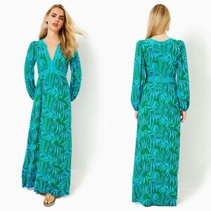 Lilly Pulitzer Wexlee Long Sleeve Maxi Dress Its A Jungle Out There.      11